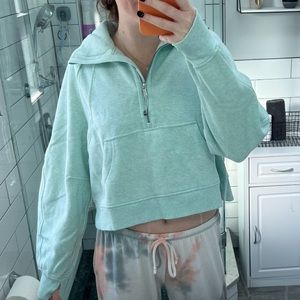 LULU LEMON Quarter zip oversized Scuba Mint color M/L
